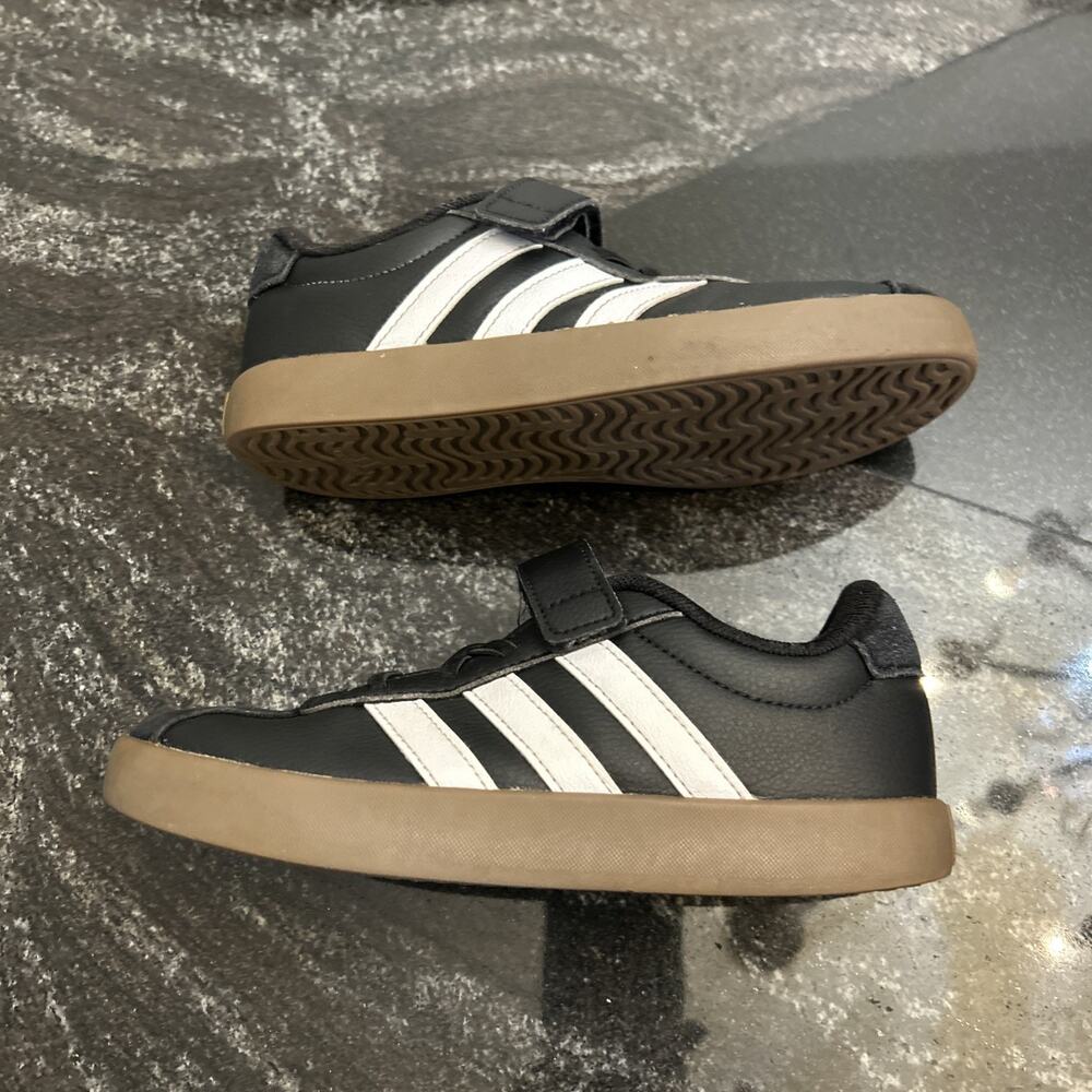adidas Kid's VL Court 3.0 Sneaker US 2 Black/Gum - Picture 8 of 11